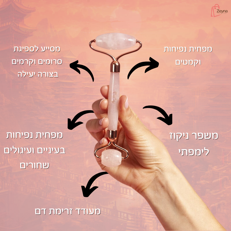 הרמוניה לעור הפנים - גלואו פלואו™ ג'ייד רולר ואבן גוואשה